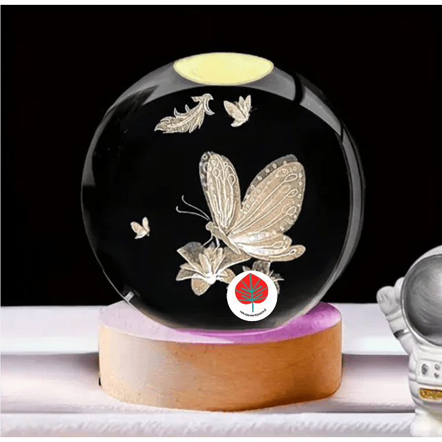 Lámparas, Esferas de cristal 8cm - MARIPOSAS 