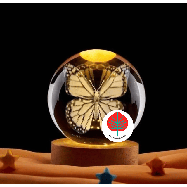 Lámparas, Esferas de cristal 8cm - MARIPOSA