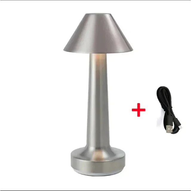2xLámparas metal DORADO de tocador, velador, mesa, arrimo. Recargable con usb CYBER