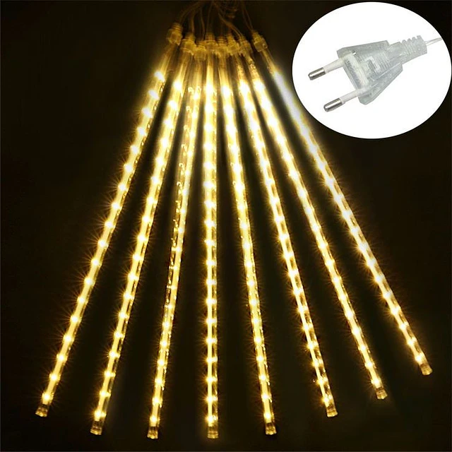 2x Cortina, Guirnalda meteoritos eléctricas, luz cálida- CYBER