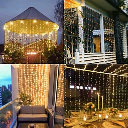 2x Cortina hada led 2x2mt solar- CYBER