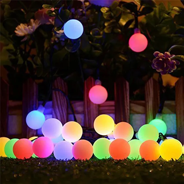 2xGuirnalda esfera multicolor solar - CYBER