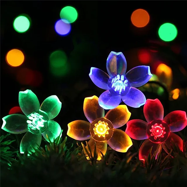 2x Guirnalda Flor multicolor solar- CYBER