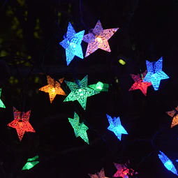 2x Guirnalda estrellas multicolor solar- CYBER 