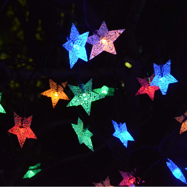 2x Guirnalda estrellas multicolor solar- CYBER 