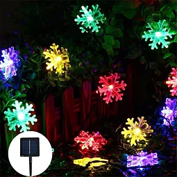 2xGuirnalda copo de nieve multicolor solar- CYBER 
