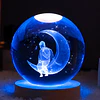  2xLámpara El Principito luna,  Esfera de cristal El principito- luz RGB- CYBER