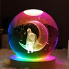  2xLámpara El Principito luna,  Esfera de cristal El principito- luz RGB- CYBER