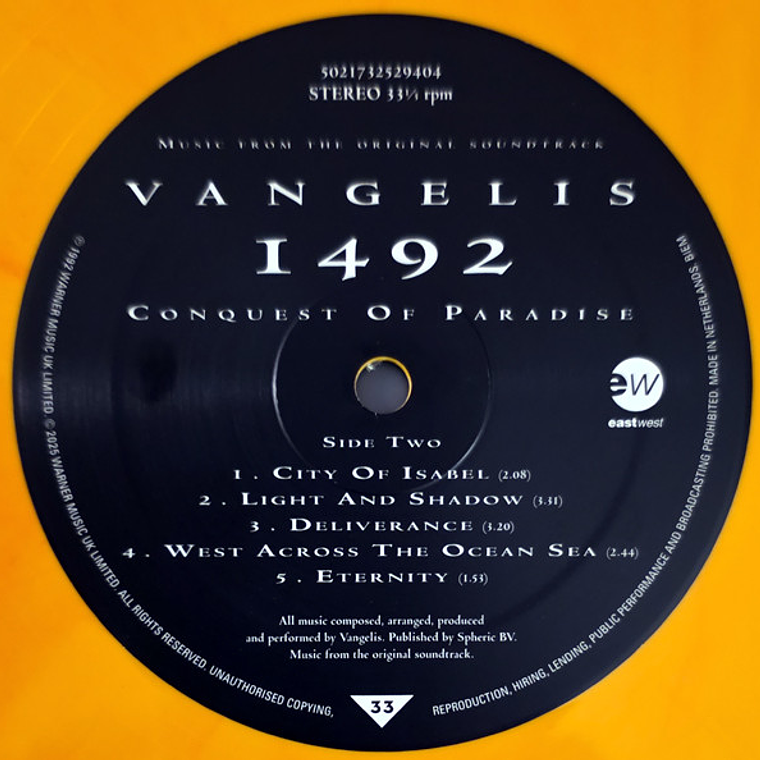 Vangelis – 1492 - Conquest Of Paradise (Music From The Original Soundtrack) 5