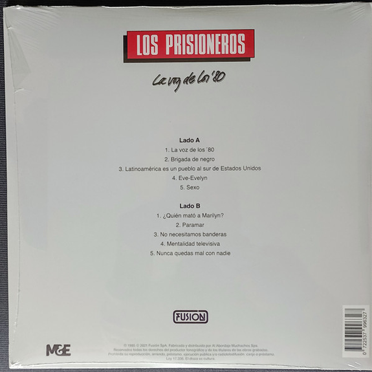 Los Prisioneros – La Voz De Los '80 - Vinilo Color Blanco 2