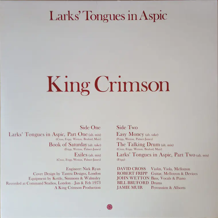 King Crimson – Larks' Tongues In Aspic (Alternative Takes And Mixes) 2