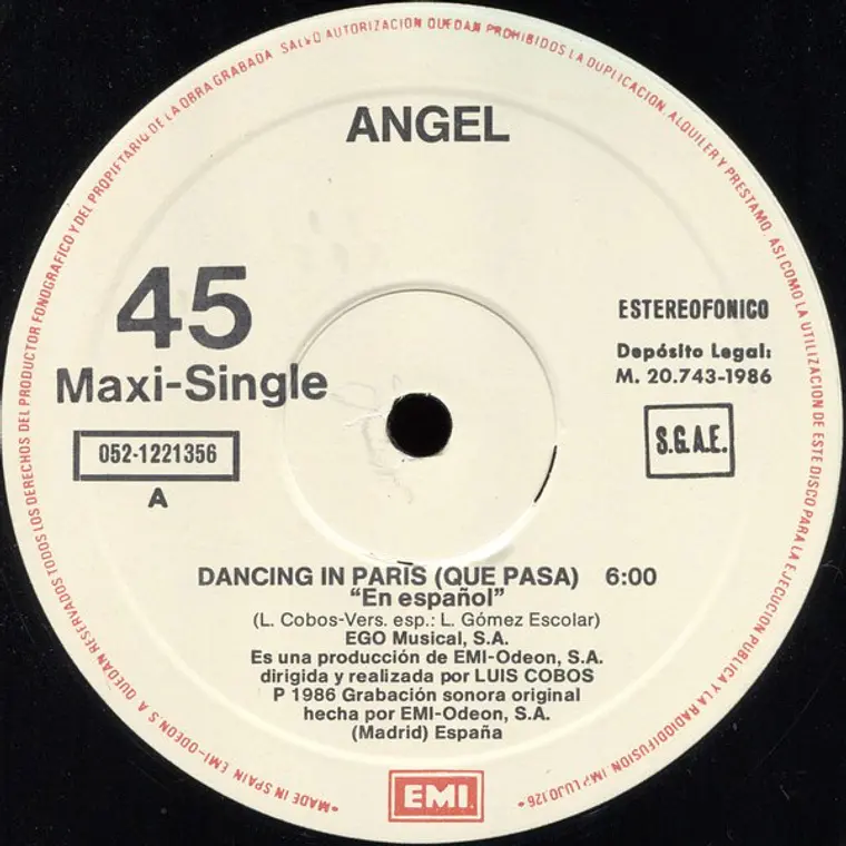 Angel ‎– Dancing In Paris = Que Pasa (Version En Español) 4