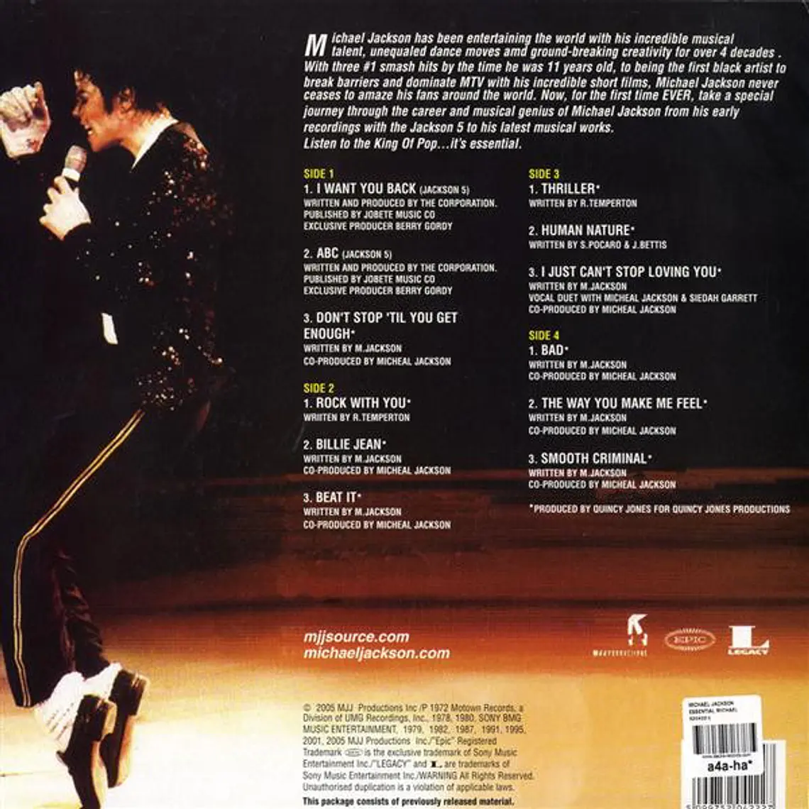 Michael Jackson ‎– The Essential Michael Jackson 2