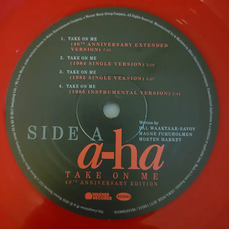 a-ha – Take On Me. EDIC RSD   BLACK FRIDAY.  LIMITADA DE COLOR  4