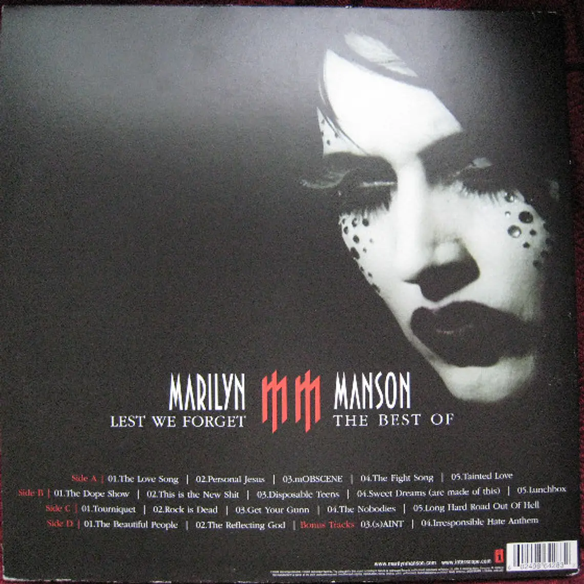 Marilyn Manson ‎– Lest We Forget - The Best Of & PRIMERA EDICION  UK 2004 5