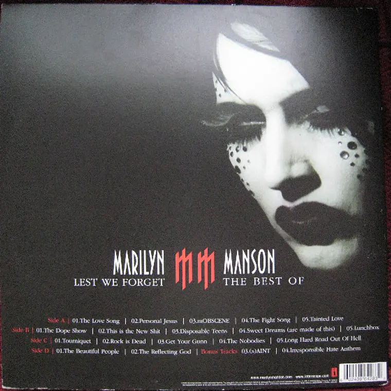 Marilyn Manson ‎– Lest We Forget - The Best Of & PRIMERA EDICION  UK 2004 5