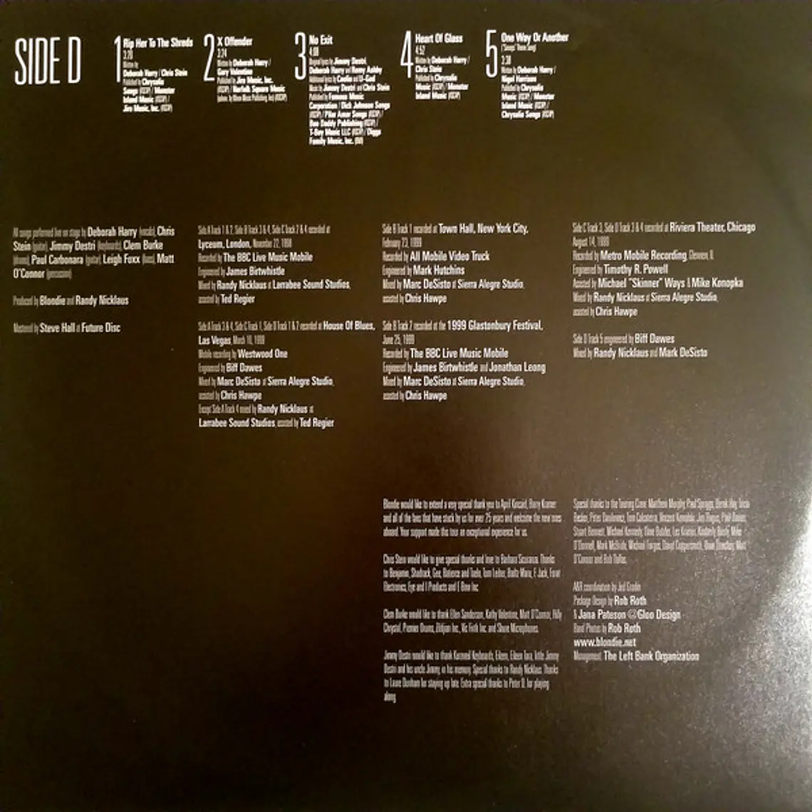 Blondie – Live. EDICION LIMITADA VINILO VIRGEN NUMERADA 5