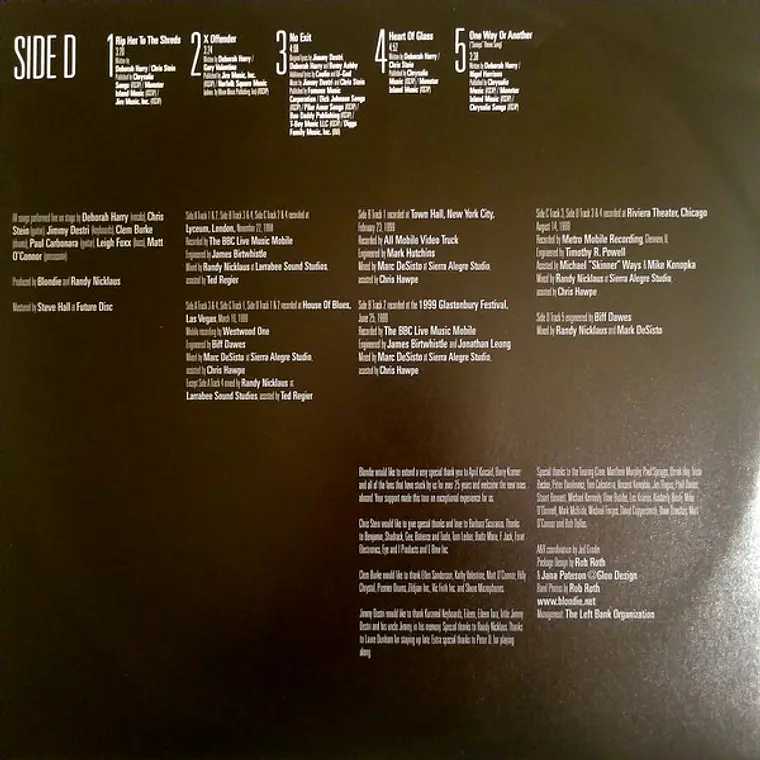 Blondie – Live. EDICION LIMITADA VINILO VIRGEN NUMERADA 5