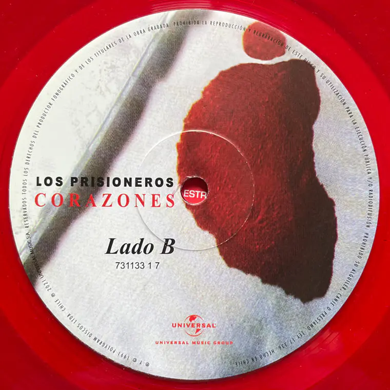 Los Prisioneros – Corazones. EDICION LIMITADA COLOR ROJO.  ESTADO NM 3