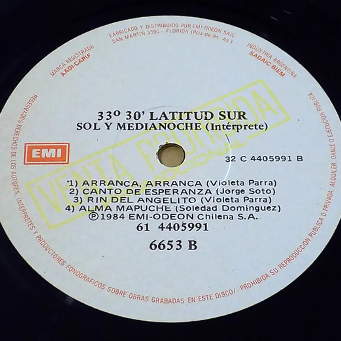Sol Y Medianoche – 33°30' Latitud Sur / EDICION ARGENTINA DE COLECCION 4