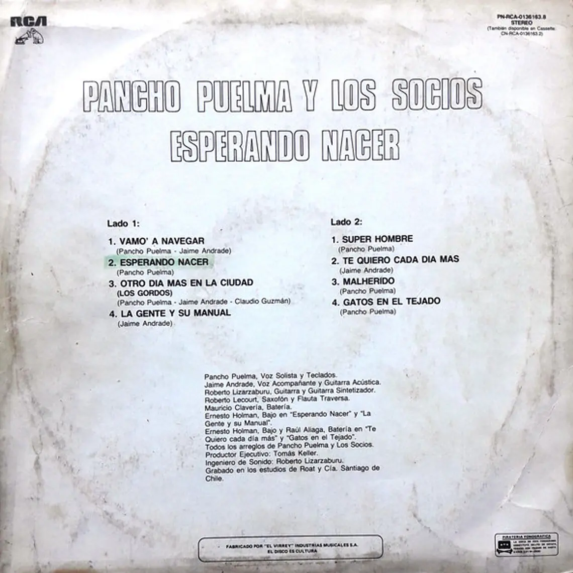 Pancho Puelma & Los Socios – Esperando Nacer / EDICION DEL AÑO / NO EXISTE RE 2