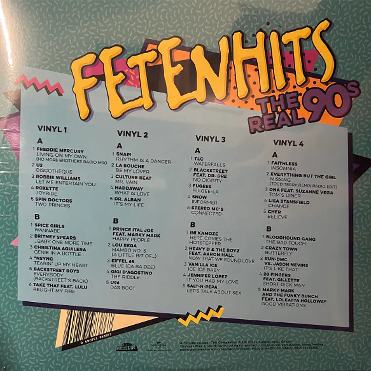 Various – Fetenhits - The Real 90s.  4 LPS LO MEJOR DE LOS 90-s 2