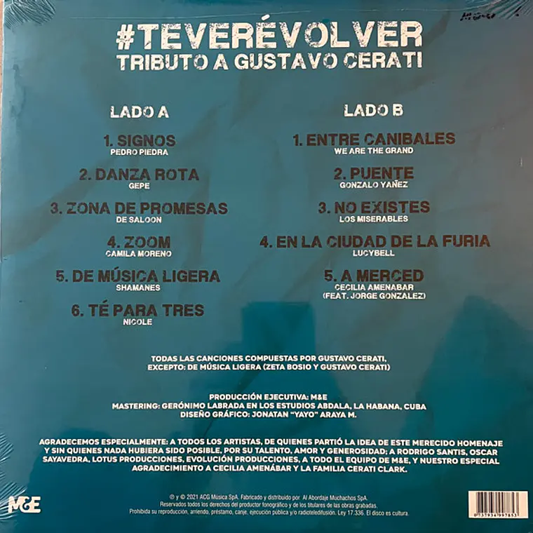 Tributo A Gustavo Cerati – #TEVERÉVOLVER 2