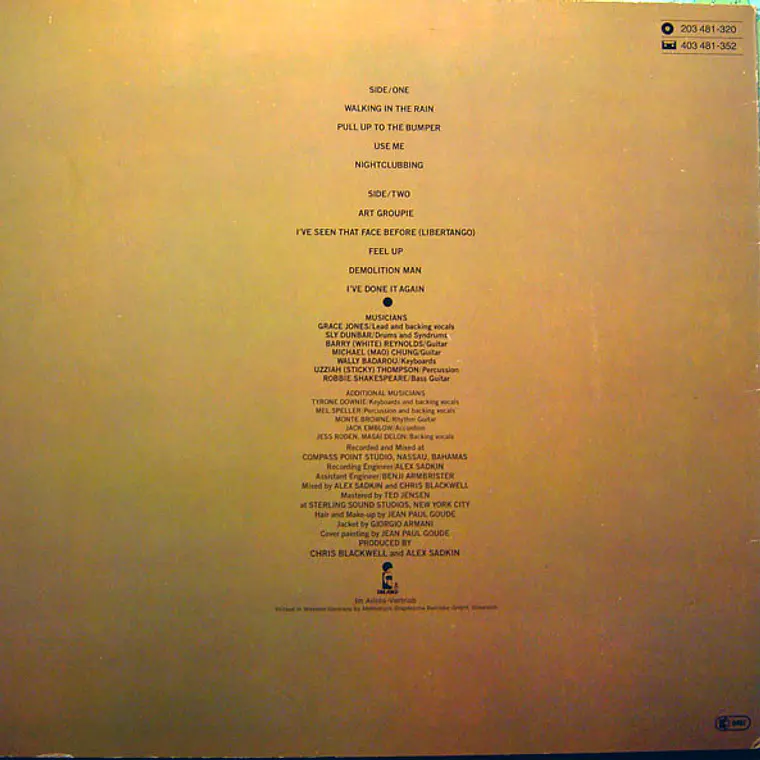 Grace Jones – Nightclubbing / NM 2