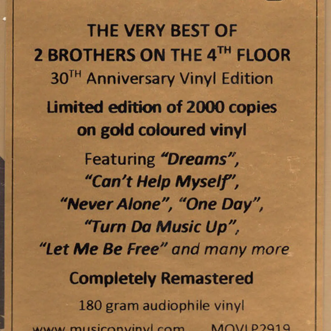 2 Brothers On The 4th Floor Featuring Desray* & D-Rock – The Very Best Of 30th Anniversary Vinyl Edition 3