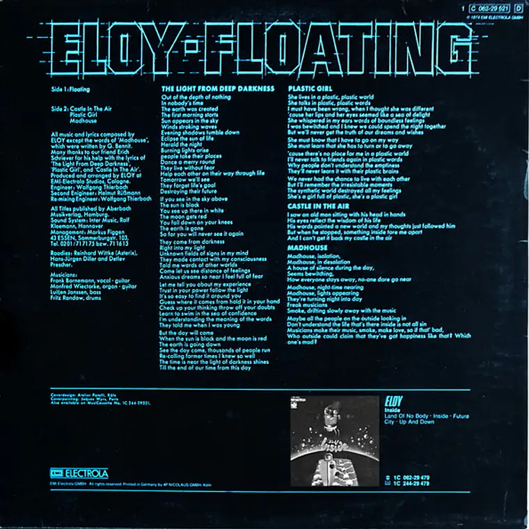 Eloy – Floating/ DISCO NM / EXC  4