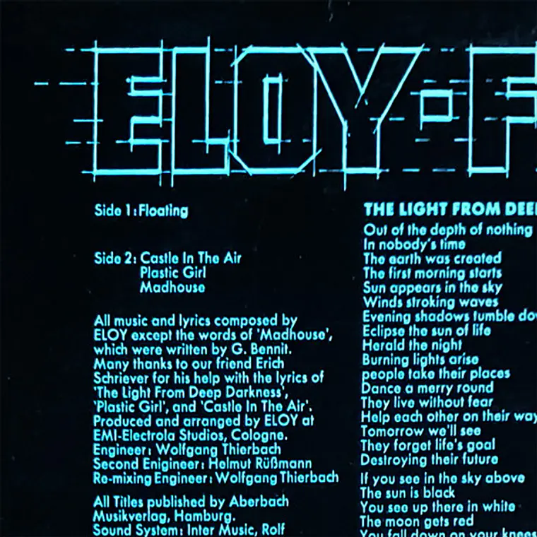 Eloy – Floating/ DISCO NM / EXC  5