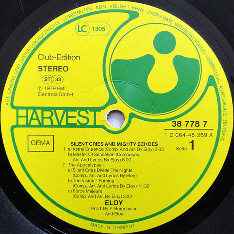 Eloy – Silent Cries And Mighty Echoes / NM / EXC 4