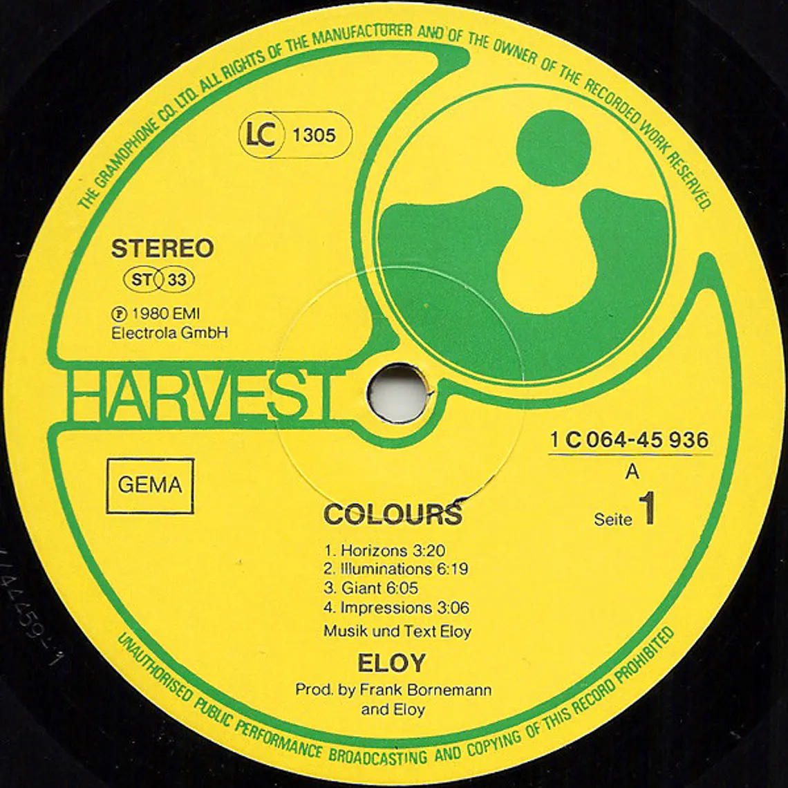 Eloy – Colours / NM / EXC  4