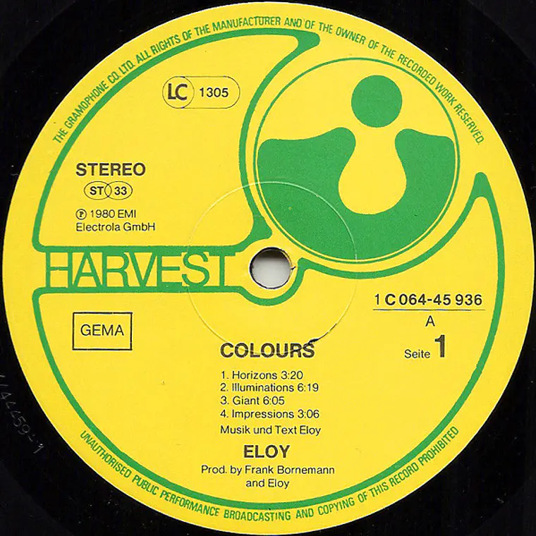 Eloy – Colours / NM / EXC  4