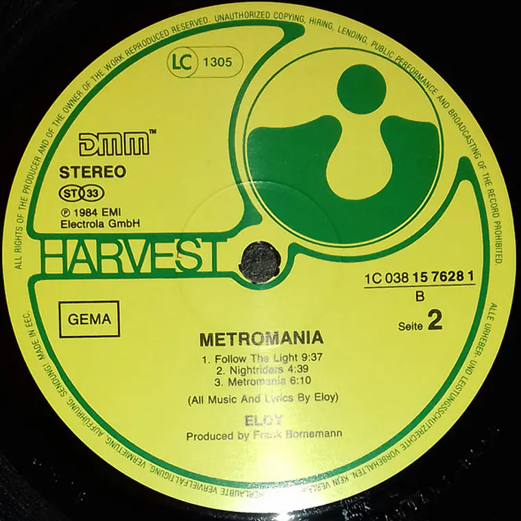 Eloy – Metromania  / NM / EXC 3