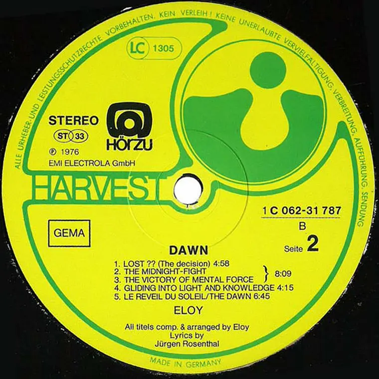 Eloy – Dawn / NM / VG++ / DETALLES LEVES EN BORDE DE LA PORTADA 3