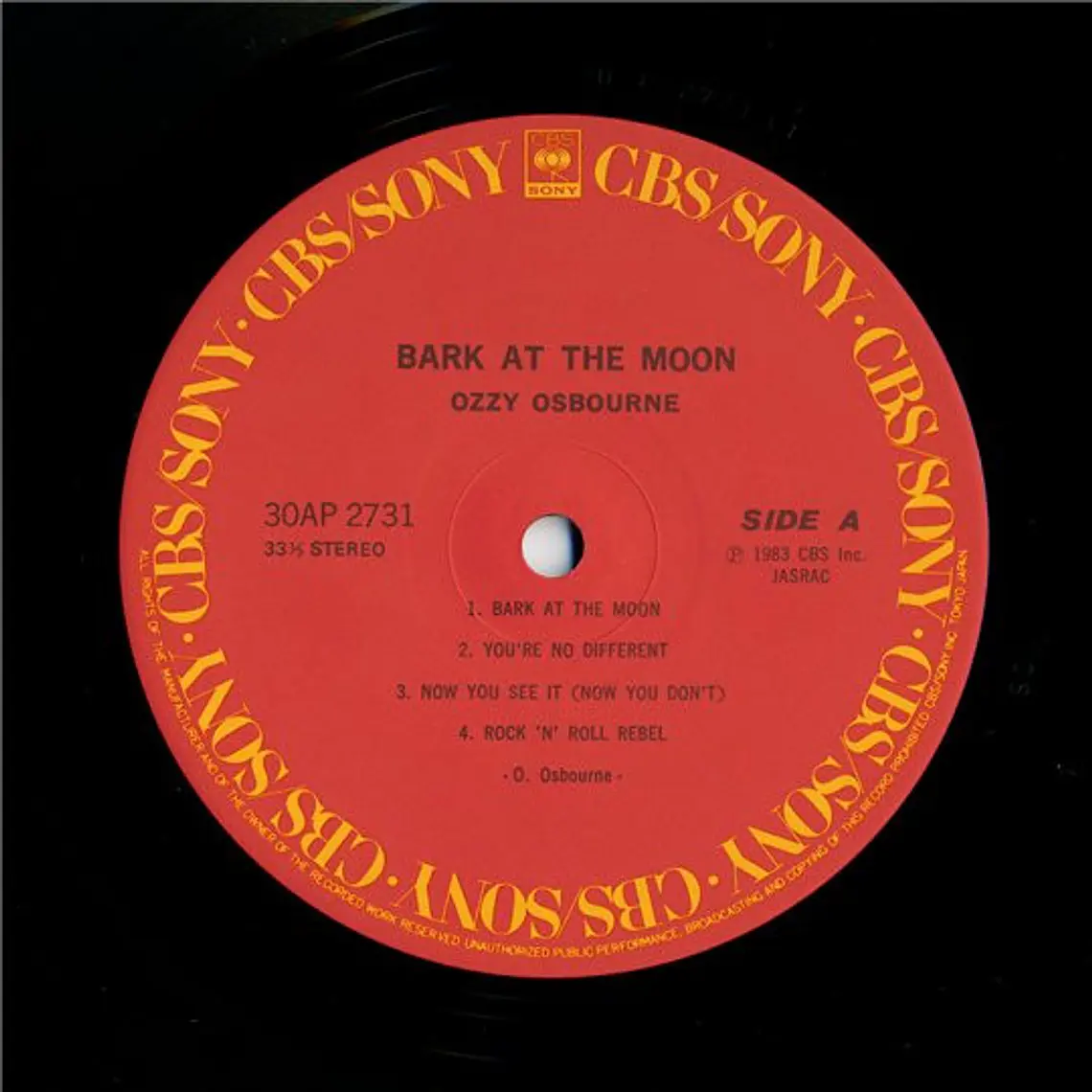 Ozzy Osbourne – Bark At The Moon   / NM / EXC VERSION INC SINGLE EDIC JAPON/ OBI  3