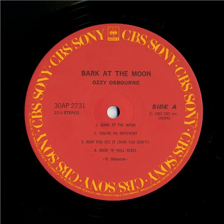 Ozzy Osbourne – Bark At The Moon   / NM / EXC VERSION INC SINGLE EDIC JAPON/ OBI  3