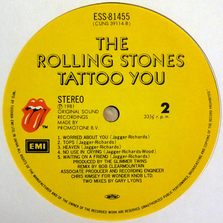 The Rolling Stones – Tattoo You / NM/JAPAN/NO OBI 3