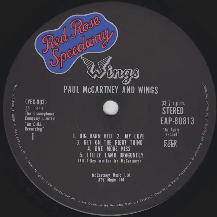Paul McCartney And Wings* Red Rose Speedway/ ED.JAPON 3