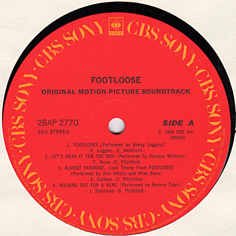Various – Footloose (Original Motion Picture Soundtrack) /NM/JAPON/NO OBI 3