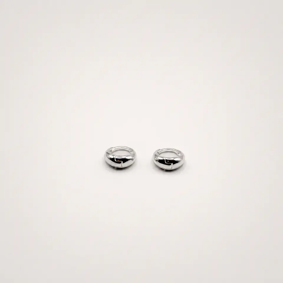 Aros Gota Presión Plateados 1