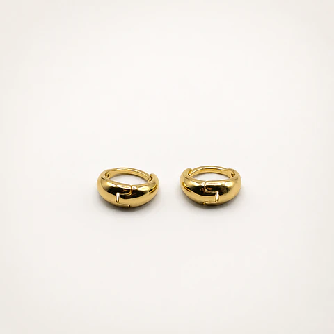 Aros Gota Presión Dorados