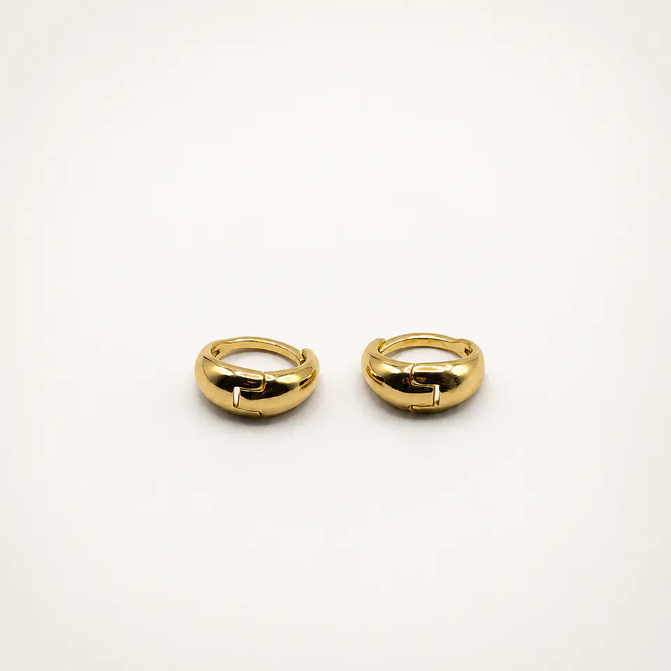 Aros Gota Presión Dorados 1