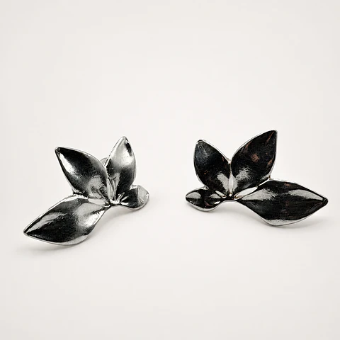 Aros Media Flor Calada Plateados