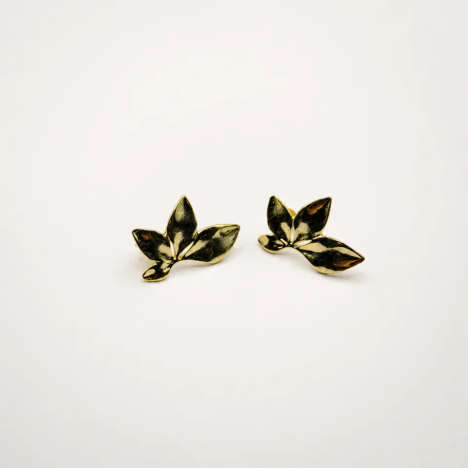 Aros Media Flor Calada Dorados 1