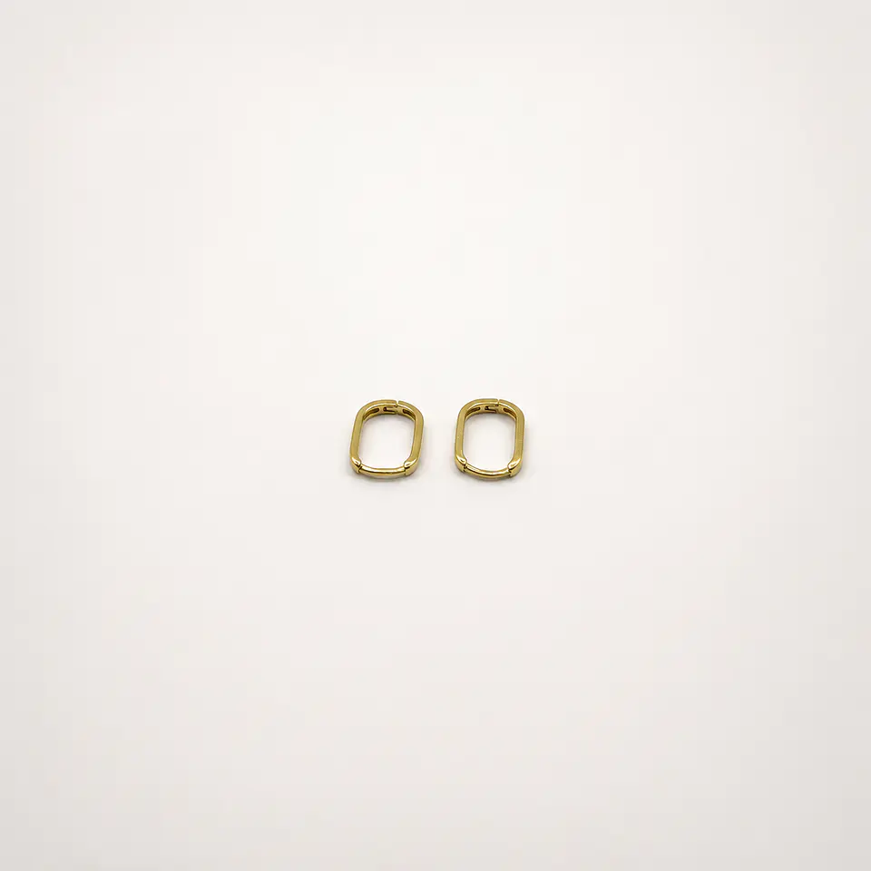 Aros Argolla Rectangular Dorados 1