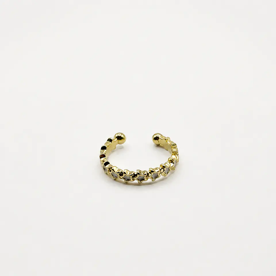 Anillo Estrellas Resina Dorado 1