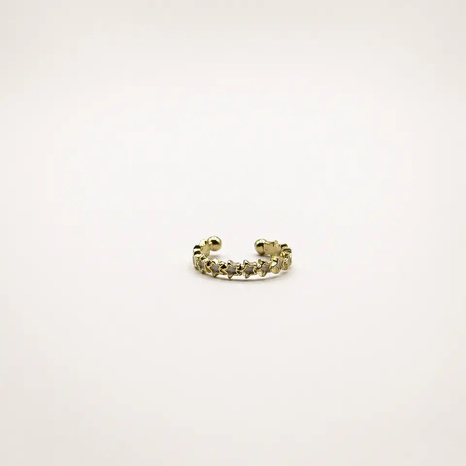 Anillo Estrellas Resina Dorado 2