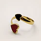 Anillo Doble Corazón Bañado en Oro - Miniatura 1